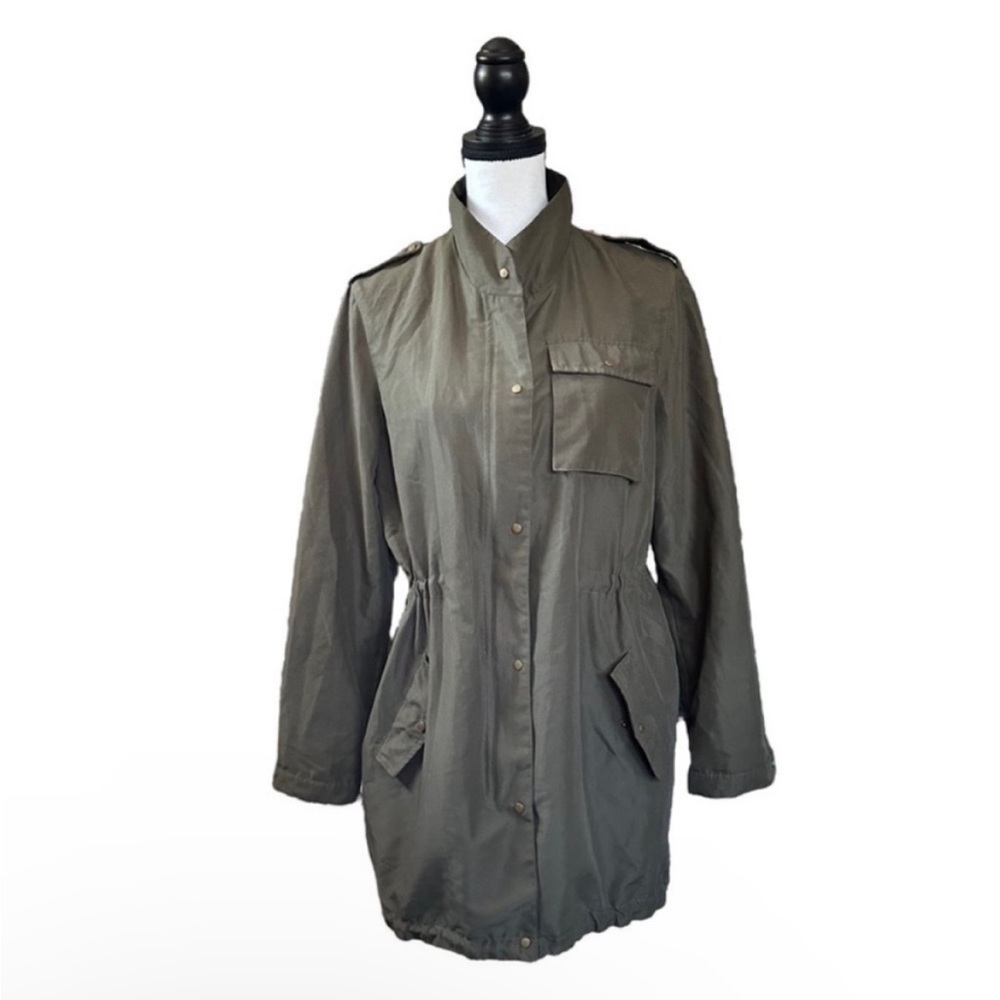 SALE Charlie Paige Army Green Utility Jacket Lightweight Parka Military Grunge M